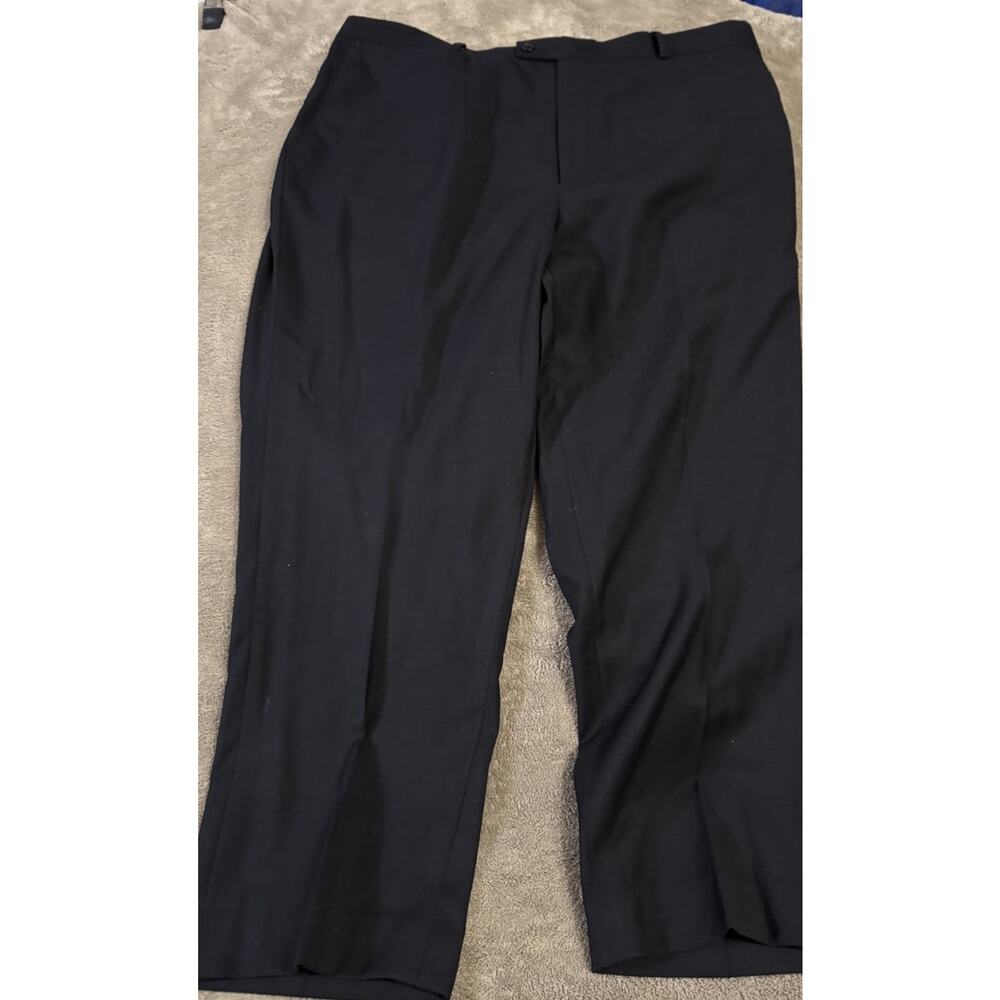 Alberto Cardinalli Men's Black Suit Pants 46R Slim Fit Flat Front Straight Leg